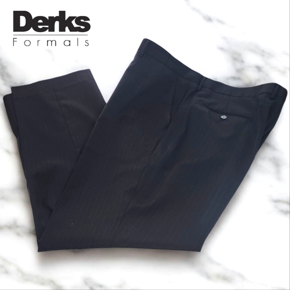 DERKS Formals Black Pinstripe Dress Pants - 42R
